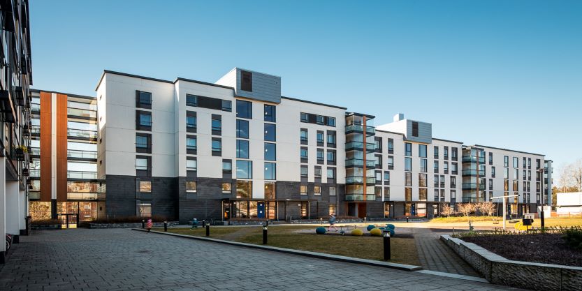 Lähes 400 asunnon portfolio. Kohteet sijaitsevat suurissa Etelä-Suomen kaupungeissa ja ovat lähes täyteen vuokratut.